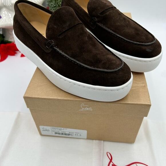 Christian Louboutin Mens PAQUEBOAT suede loafers size 41.5 made in Italy - Picture 9 of 16